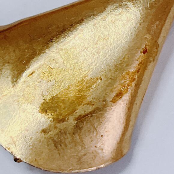 VTG Mid Century Modernist Gold Tone Necklace Green Glass Beads Sculptural Artful - Picture 9 of 12